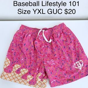 Baseball Lifestyle 101 Pink Kids Shorts